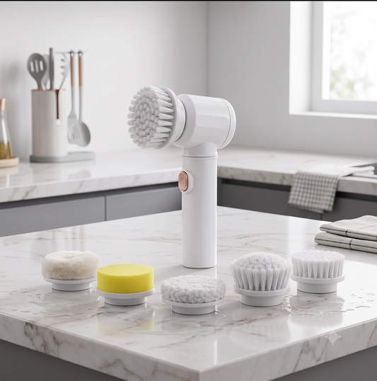 5-in-1 Electric Spin Scrubber for Kitchen, Bathroom & Home Cleaning