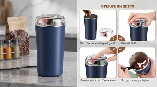 Electric Coffee & Spice Grinder with Stainless Steel Blades